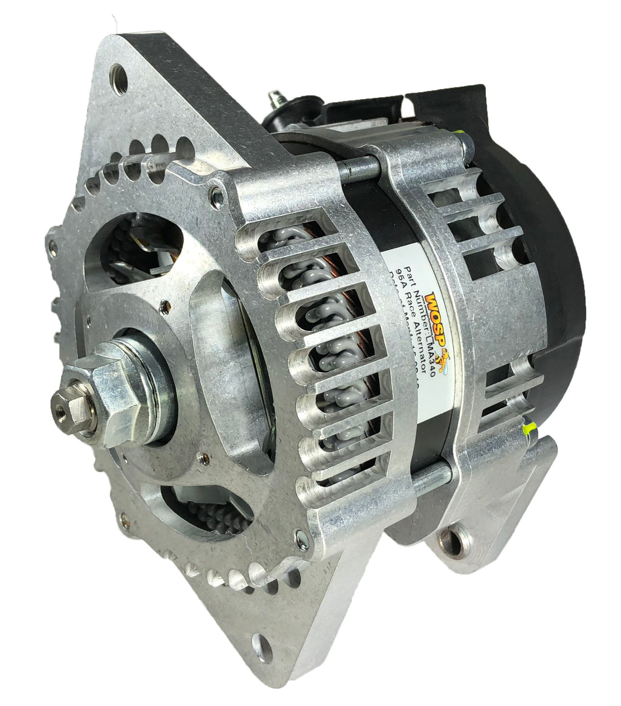 Wosp 170A (180°) Universal 3-Lug Billet case Race Alternator (67mm footprint)
