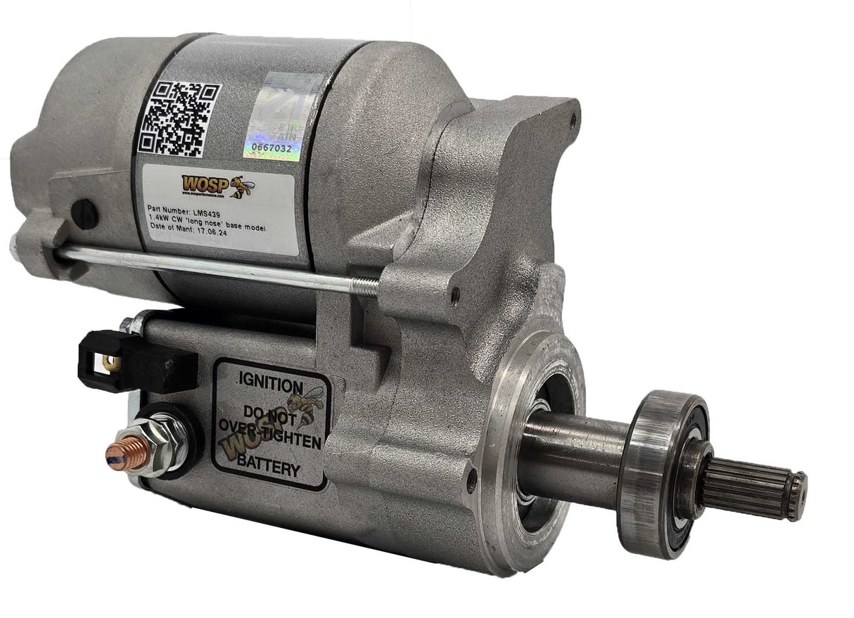 Wosp 1.4kW long drive clockwise base model 12V high torque starter motor (LMS439)