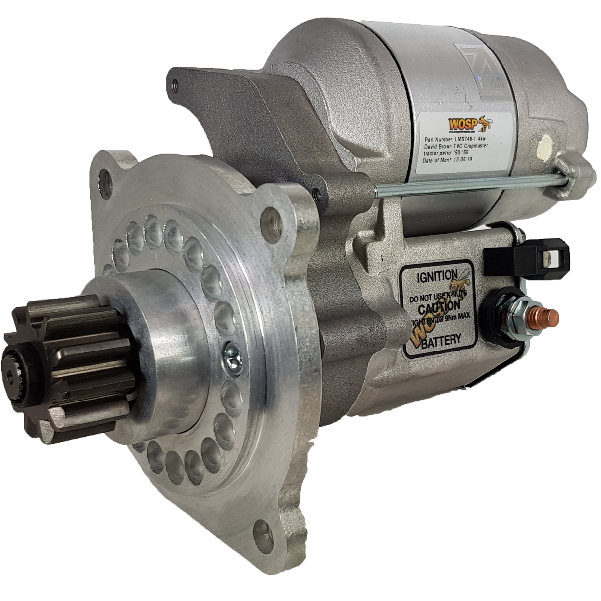 Wosp David Brown Cropmaster tractor (petrol) high torque starter motor (LMS748)