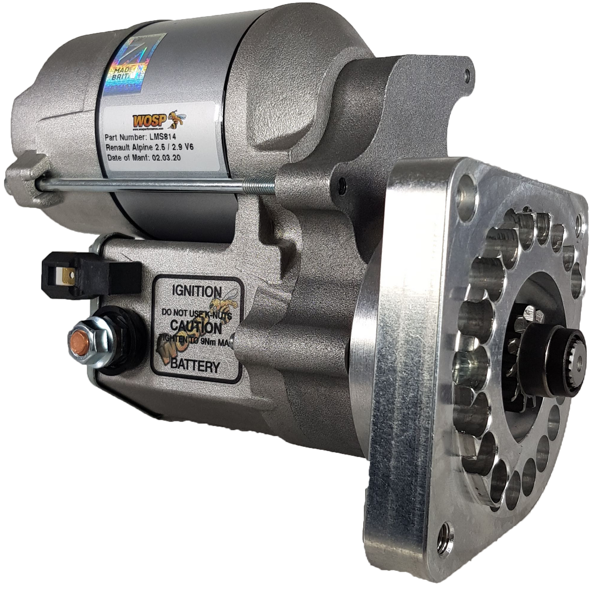 Wosp DMC DeLorean / Peugeot / Renault V6 high torque starter motor (LMS814)