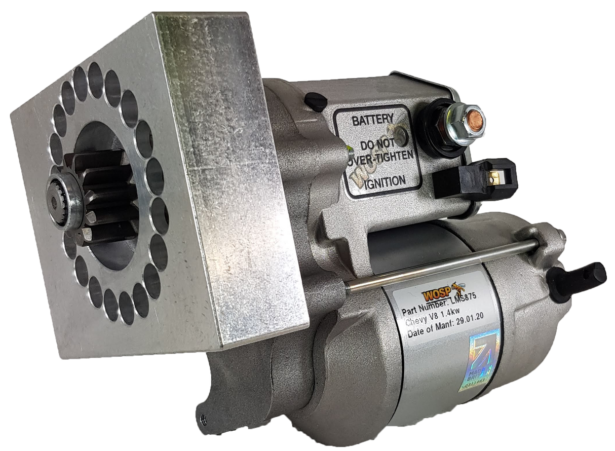 Wosp Chevrolet V8 & straight 6 parallel hole pad mount LH (motor underneath) high torque starter motor (LMS875)