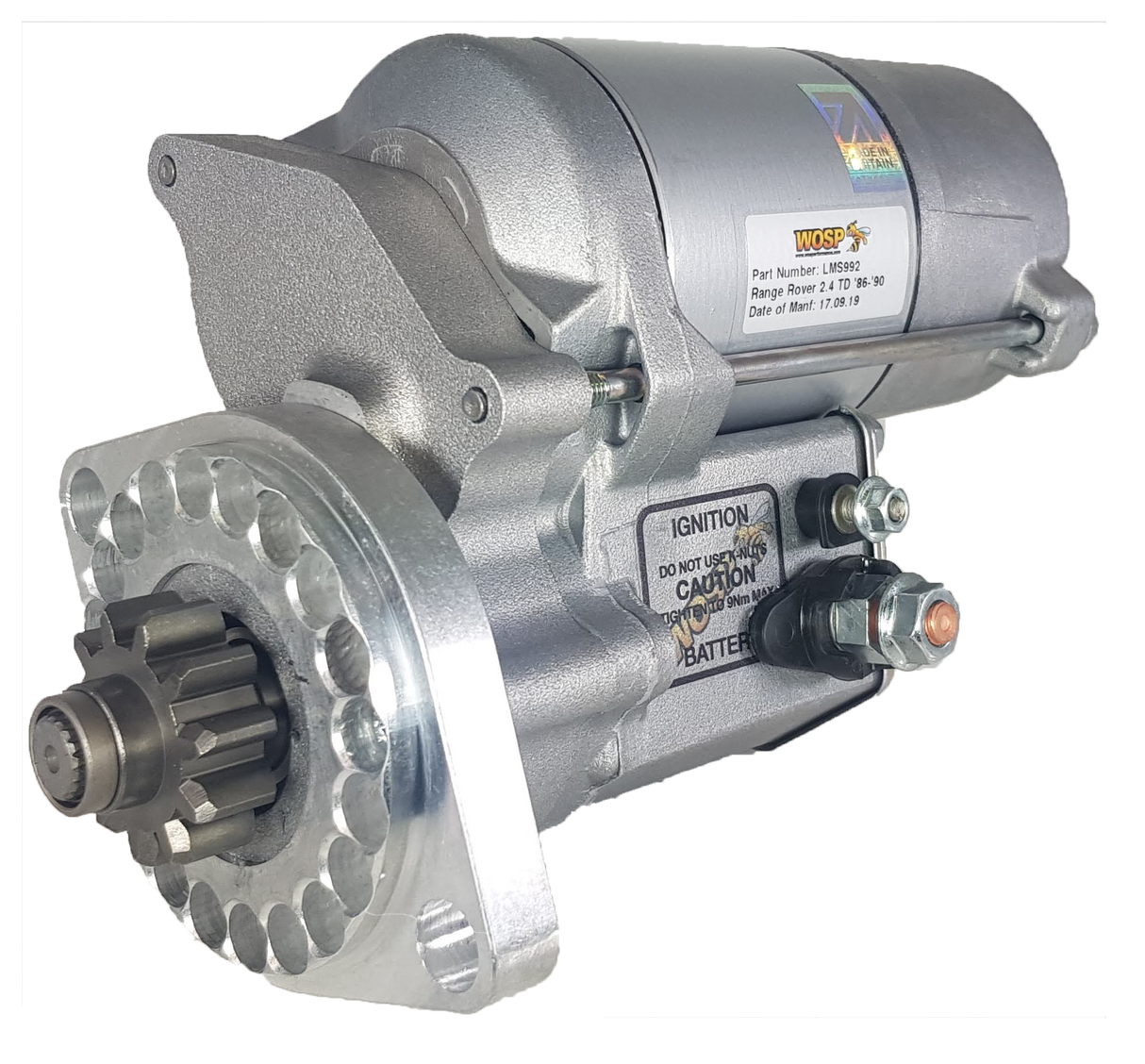 Wosp BMW Marine / HATZ Various / Land Rover 2.4 & 2.5 Diesel high torque starter motor (LMS992)