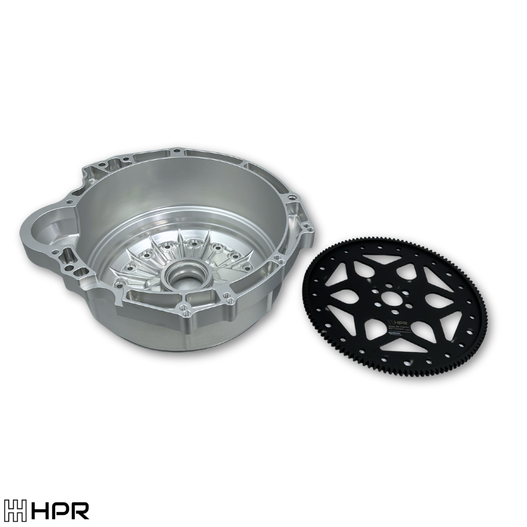 Superior 8HP billet bellhousing adapter kit for you 8HP conversion. Suited for Nissan RB. Comes with a billet flexplate.