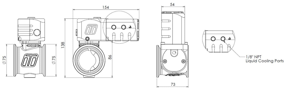 Electronic StraightGate40 eSG40 External Wastegate by Turbosmart