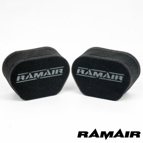 Ramair 2x Twin Inlet Motorcycle Carb Sock Foam Air Filter 74mm