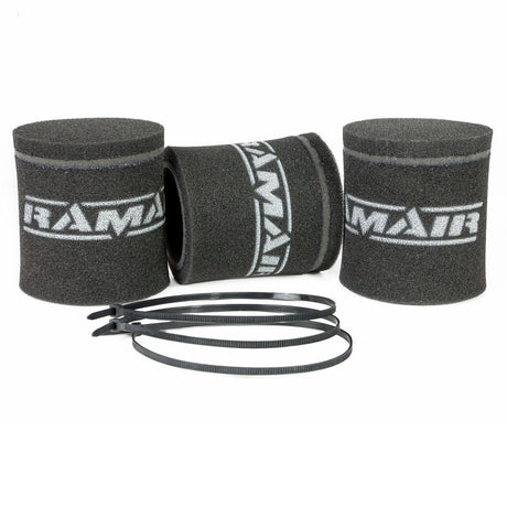 Ramair 3x Single Inlet Motorcycle Carb Sock Foam Air Filter 102mm