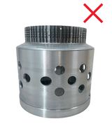 Worn out splines shown on a used D-drum for 8HP tranmission.