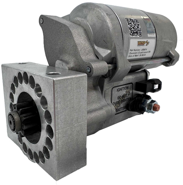 Wosp Chevrolet LS pad mount RH (motor on top) super-duty starter motor (LMS874)