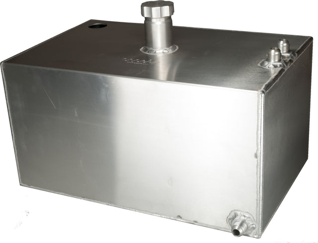 OBP 4 Gallon Square Aluminium Baffled Fuel Tank with Sender Hole and JIC Fittings