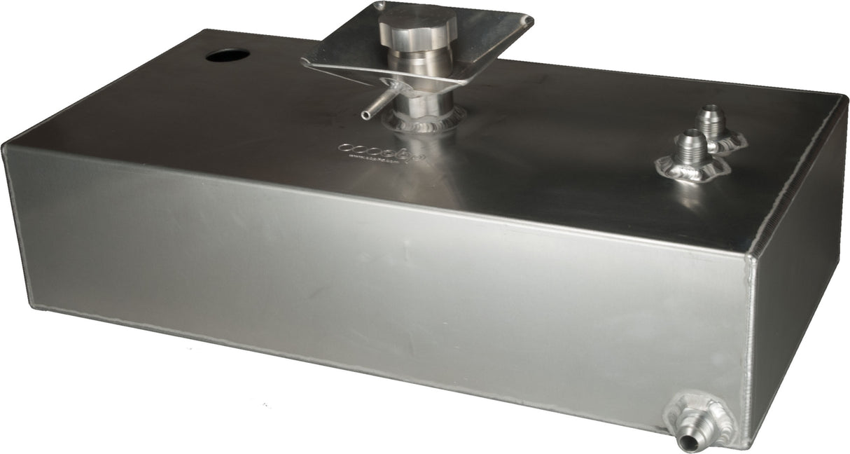 OBP 6 Gallon Square Aluminium Baffled Fuel Tank with 50mm Splash Bowl, JIC Fittings and Sender Hole