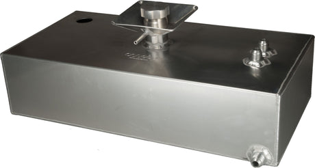 OBP 8 Gallon Square Aluminium Baffled Fuel Tank with 50mm Splash Bowl, JIC Fittings and Sender Hole