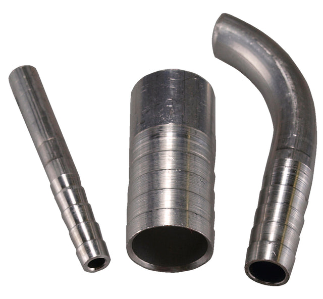 OBP Aluminium 19mm OD x 45mm straight ribbed weld fitting