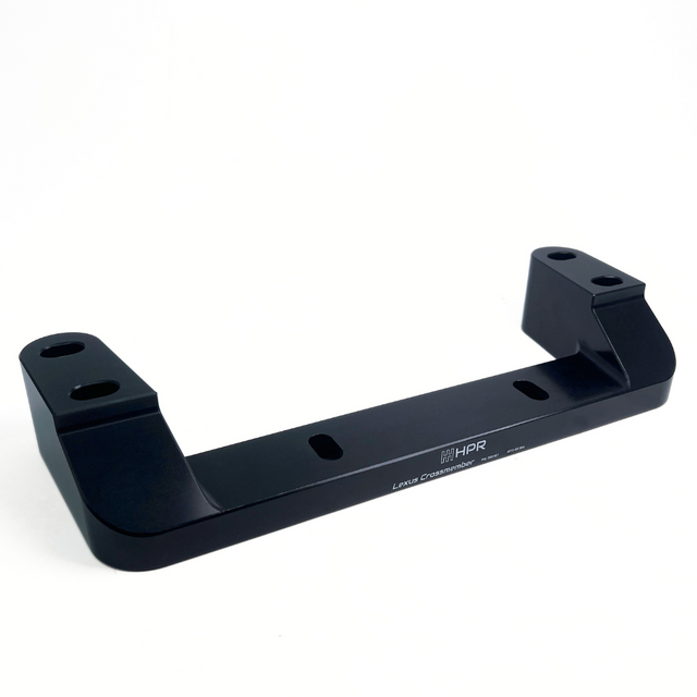 Black billet aluminum Lexus 430 transmission crossmember.