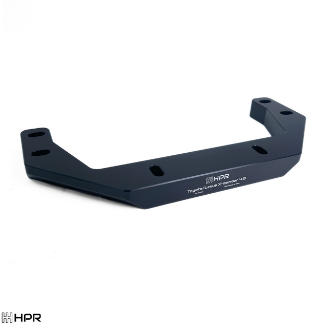 Black billet crossmember suited for variouse Toyota, lexus, aristo and soarer chassis.